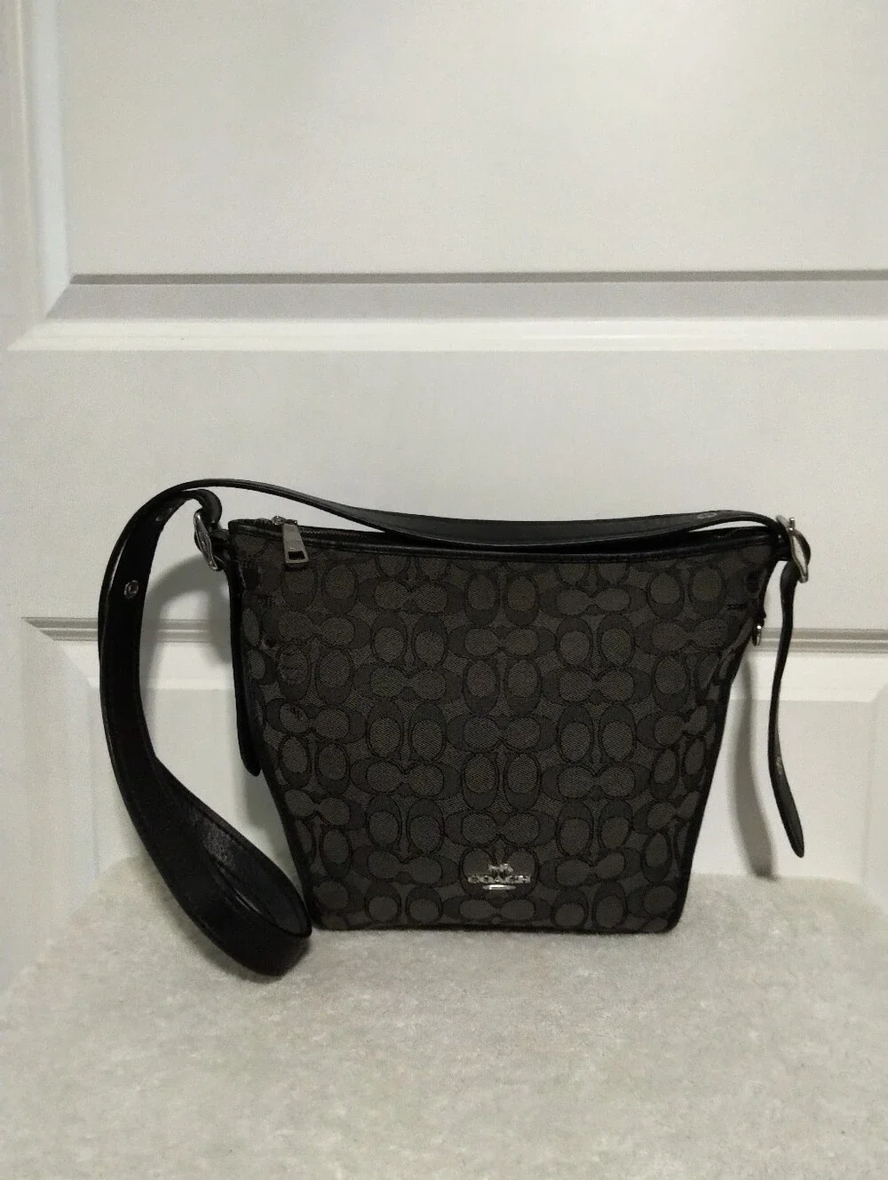 Authenric Coach Signature Canvas & Leather Dufflette Crossbody Bag - 25697